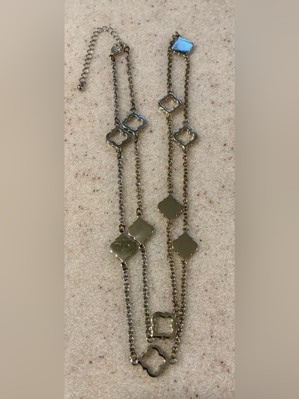 Gold-Tone Multi-Station Clover Link Necklace